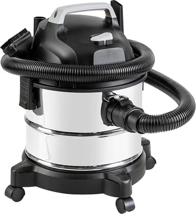 Amazon Basics Wet Dry Shop Vacuum Cleaner, 4 Gallon, 3 HP Stainless Steel, Grey/Black